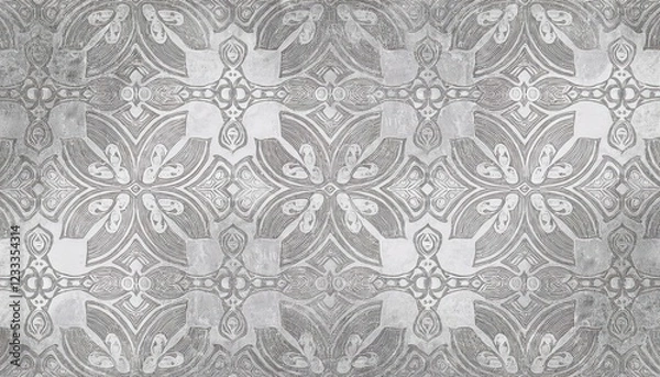 Fototapeta Timeless Elegance Antique Damask with Diamond, Floral Leaves, and Rustic Patchwork A Rare Blend of Worn Shabby Chic and Gothic Glamour.