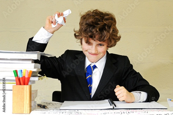 Obraz boy frustrated with school work