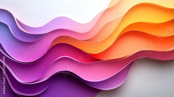 Fototapeta Abstract Colorful Paper Waves Background