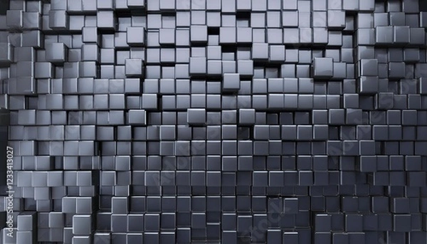 Fototapeta Stunning 3D Mosaic Tile Wall Artwork Polished, Geometric Masterpiece Showcasing Intricate Patterns and Vibrant Colors, Perfect for Modern Interior Decor