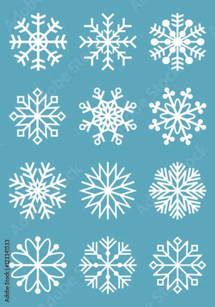 Fototapeta Вектор. Набор снежинок