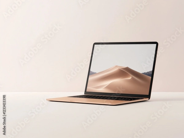 Obraz Realistic Laptop Screen Mockup for Showcasing Designs: Perfect for Presentations, Portfolios, and Marketing Materials to Impress Clients and Highlight Your Work Effectively.