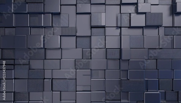 Fototapeta Artful Arrangement of Rectangular Tiles Creating a Structural Concrete Wall Minimalist Urban Architecture Showcasing Geometric Patterns and Textures