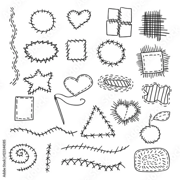 Fototapeta set of cloth patches