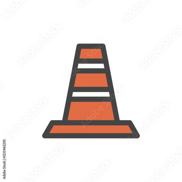 Fototapeta カラー工具類関連の単品アイコン　三角コーン