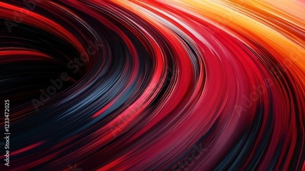 Fototapeta Abstract Swirling Red and Black Lines Dynamic Vortex Background Motion Graphic Design