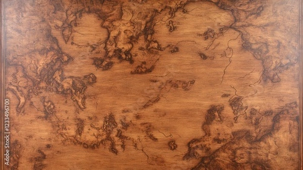 Obraz Intricate Wood Grain Map Tabletop Design