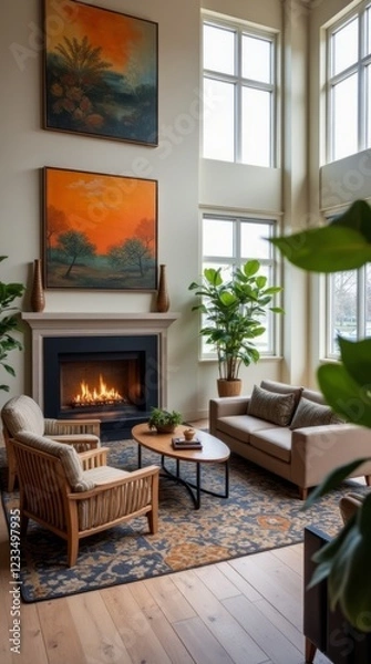 Fototapeta Cozy and Elegant Lounge Area