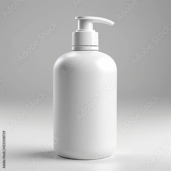Obraz Empty medical cosmetic bottle on white background of table. Can be used for advertising.