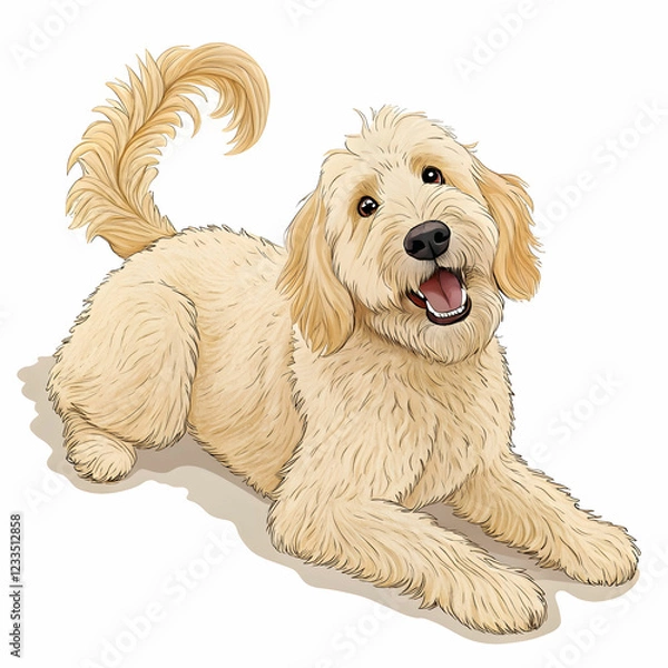 Obraz Golden doodle dog with different shapes