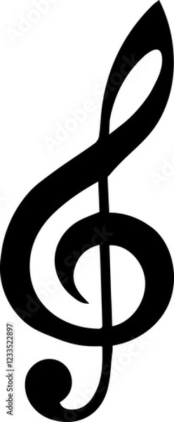 Obraz Music Notes Treble Clef Round Musical