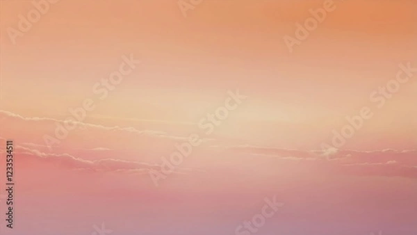 Fototapeta Smooth Gradient: Transition from Warm Orange to Soft Pink in a Soothing Sunset Atmosphere