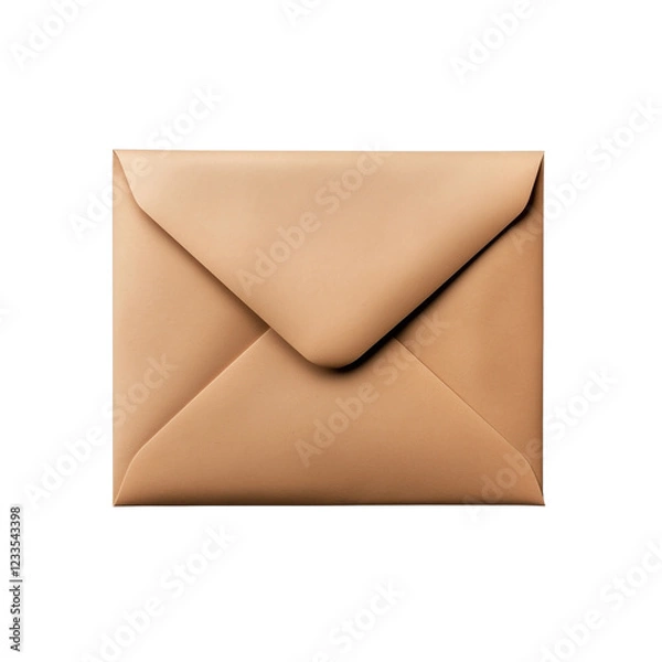 Obraz A sealed envelope featuring a clean, modern design with a smooth, neutral color, Isolated on white background.