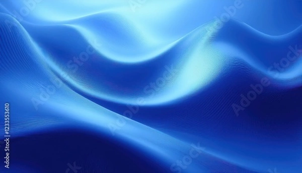 Fototapeta Vibrant Shimmering Waves of Azure, Echoing Tranquil Calm in this Stunningly Serene Blue Smooth Flow Background Wallpaper Perfect for Digital Art, Home Decor, or Design Inspiration