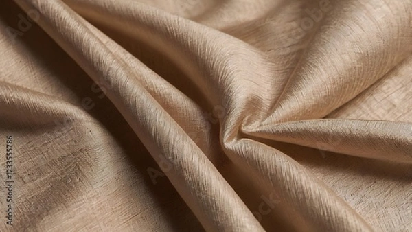 Fototapeta Elegant Beige Linen: Soft Fabric Texture with Delicate Weave and Subtle Folds
