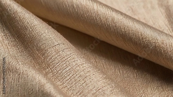 Fototapeta Elegant Beige Linen: Soft Fabric Texture with Delicate Weave and Subtle Folds