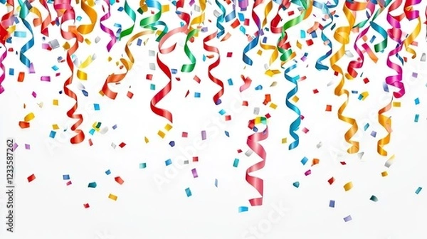 Fototapeta Multicolored Confetti Falling: Vector confetti