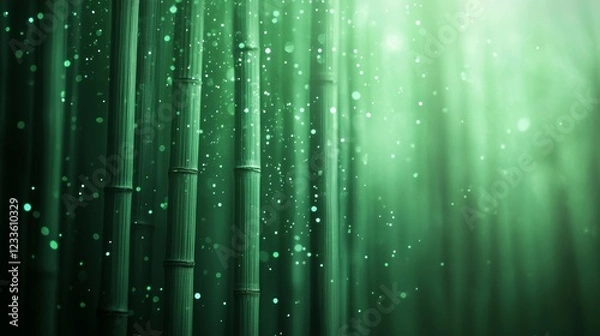 Obraz Serene Bamboo Forest  Mystical Green  Nature Background  Tranquil Scene