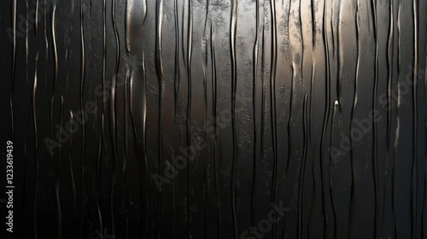 Obraz Dark Textured Background  Abstract Black Grooved Surface  Industrial Design