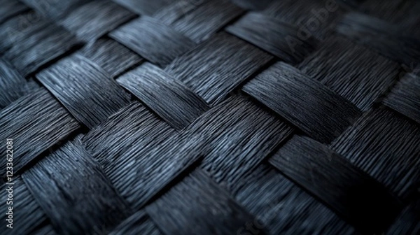 Obraz Dark Woven Wood Texture  Interlaced  Black   Rustic  Craft Background