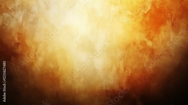 Obraz Fiery Glow Background: A Warm Abstract Composition Featuring Rich Shades of Gold, Orange, and Brown, Evoking a Radiant and Atmospheric Light Source