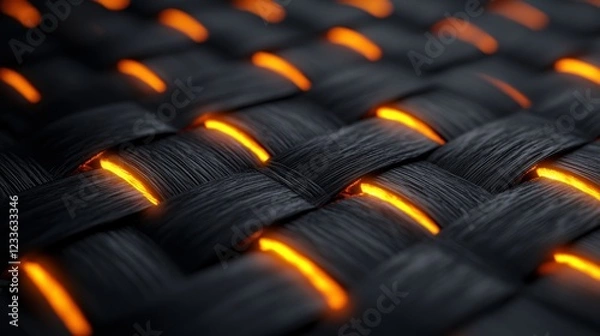 Obraz Illuminated Carbon Fiber Weave  Abstract Texture Background