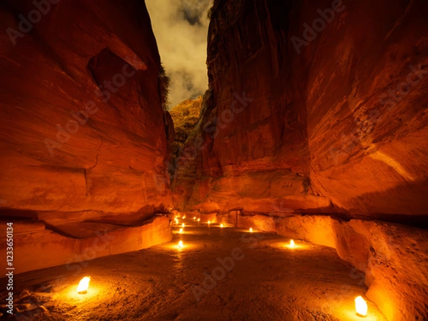 Obraz ヨルダン　ペトラ遺跡　ペトラバイナイト