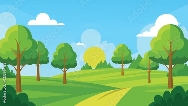 Obraz landscape with trees and sky
