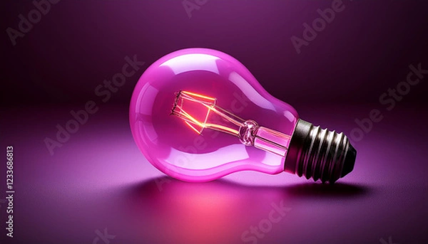 Obraz pink light bulb neon effect