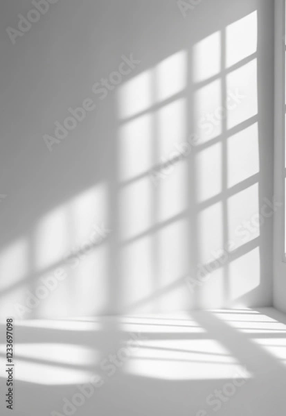 Fototapeta  Room with Arched Windows and Wooden Floor  with natural light pouring in through large windows and a cozy bench in the corner 