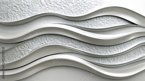 Fototapeta Abstract White Waves Over Textured Surface