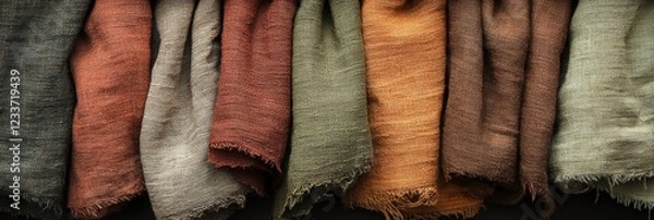 Fototapeta Earthy Hues: A Collection of Textured Linen Fabrics
