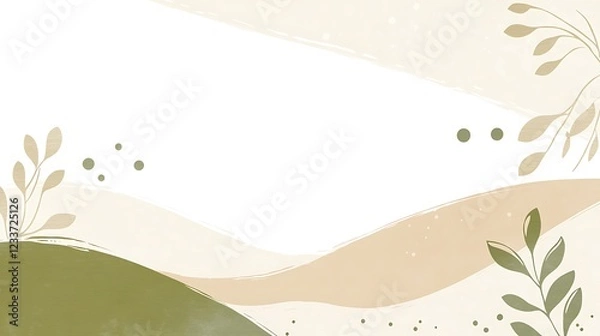 Obraz Abstract Botanical Watercolor Landscape Design