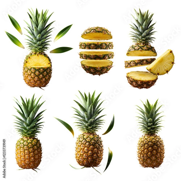 Fototapeta Fresh PineappleApple PNG - Transparent Background File