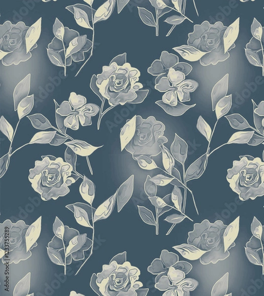 Fototapeta Colorful Flower and Leaf Texture Background