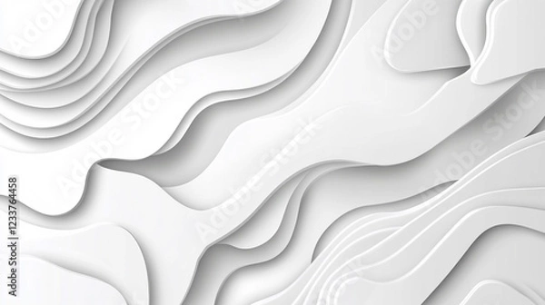 Fototapeta Abstract light grey background/interior. Copy space,  Abstract White Fabric with Soft Waves and Subtle Texture