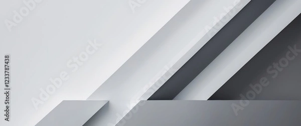 Fototapeta Abstract white and gray color modern design stripes