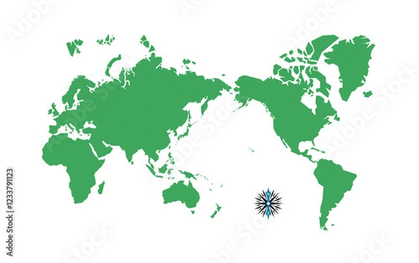 Obraz 手刷りの版画風に描いた、レトロ感のある世界地図