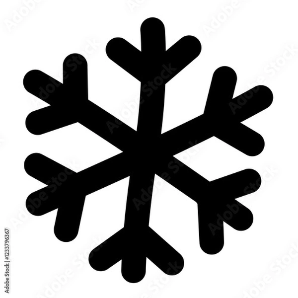 Obraz snowflake icon, simple snowflake outline icon