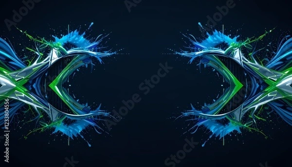 Fototapeta Symmetrical paint splash design. Perfect for backgrounds.