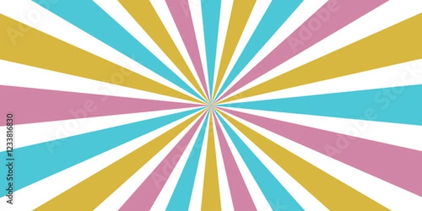 Fototapeta colorful sunburst lines Background. Light sun rays pattern. Vintage stripes halftone radial for poster, banner, advertising backdrop, 