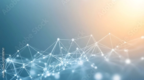 Fototapeta abstract network, luminous dots connected