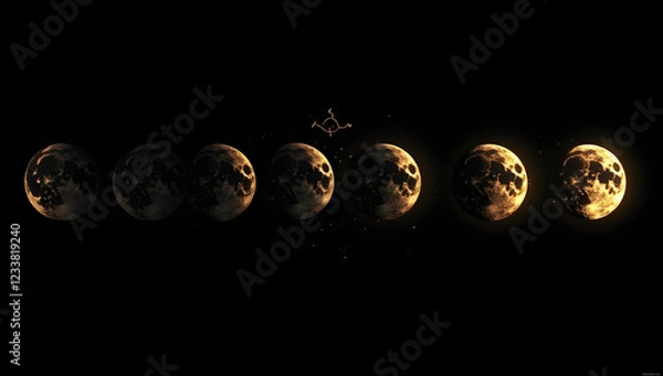 Fototapeta From New Moon to Eclipse in One Visual Story