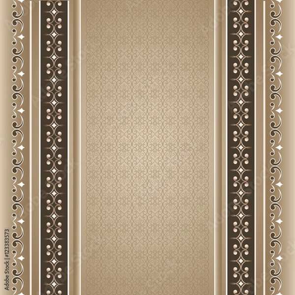 Obraz Vector line art seamless border for design template.