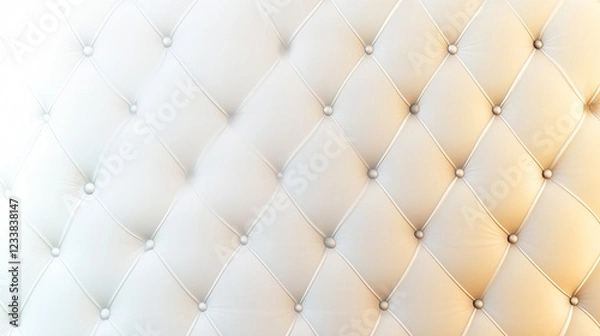 Fototapeta Leather Sofa Texture Seamless Background, White Leathers Upholstery Pattern, White fabric mattress texture top view background