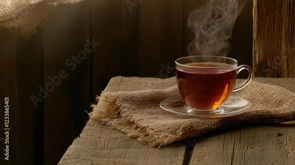 Obraz Aromatic Steam Rising from a Glass of Tea