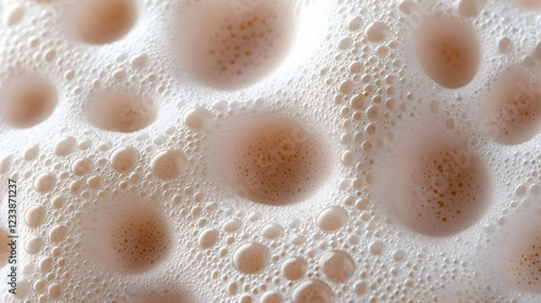 Fototapeta Close-up textured creamy foam surface