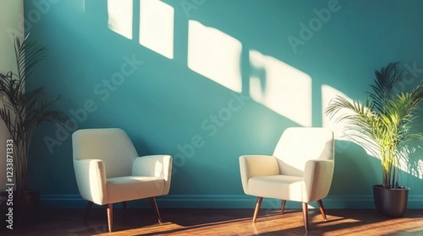 Fototapeta Counseling Therapy Session Background with Empty Space and Natural Light for Consultation Concepts