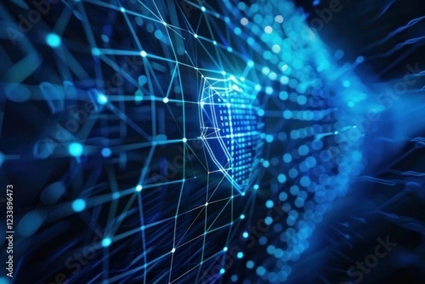 Fototapeta Abstract Particle Technology Background electronics lighting.