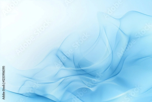 Obraz 透明感のある、青い流れる波模様の抽象的背景